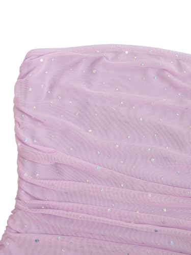 Image of Floerns Women's Rhinestone Sleeveless Bandeau Party Corset Strapless Tube Sequin Top