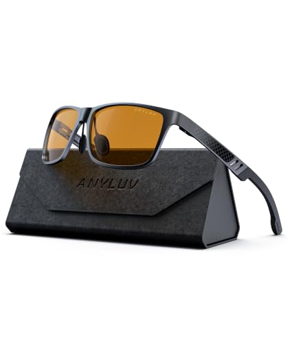 Image of ANYLUV Blue Light Blocking Glasses Men Computer Gaming Glasses Lightweight Al-Mg Metal Anti Eyestrain Eye Protection