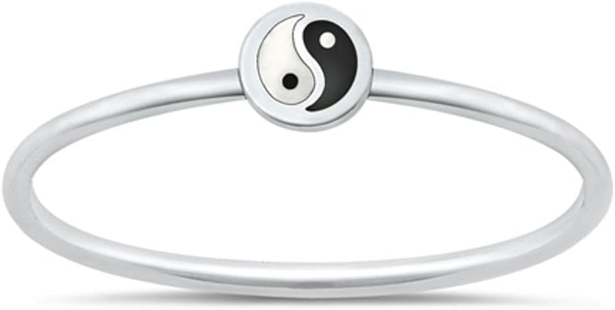 CHOOSE YOUR COLOR Sterling Silver Minimalist Fashion Ring