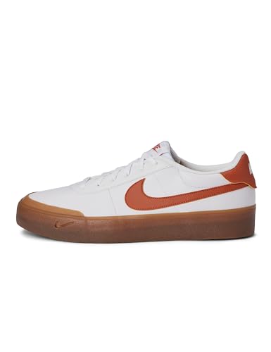 Nike Men's Court Shot Shoes, White/Campfire Orange-Gum Medium Brown, 11