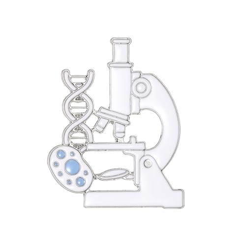 Image of Science and Medical Microscope Brooch,Colorful Enamel Lab Pin Jewelry for Scientists Laboratory Enthusiasts Badge Gifts