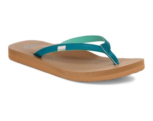 Image of Sanuk Yoga Joy Womens Flip Flops | Yoga Mat Footbed | Sandals for Women | Womens Yoga Sandals | Women's Beach Sandals