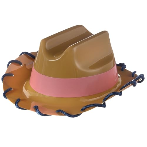 Brown Saddle Up Mini Cowgirl Plastic Hat (Pack of 4) - 2.2