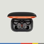Skullcandy Push Active Wireless Earbuds, Bluetooth Headphones, Noise Isolating, 44 Hrs Battery, Secure-Fit Over-Ear Hanger, Sweat and Water Resistant, Microphone for iPhone Android - Black/Orange