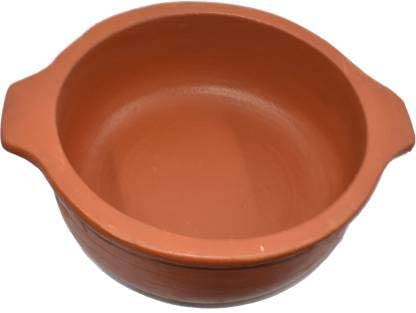 REAL FRESH TERRACOTTA BAKING DISH WITH HANDLES/Non-Toxic & Eco-Friendly | Can be used on Gas Stove or Open Fire | Earthen Pot/Clay Pot for Curry