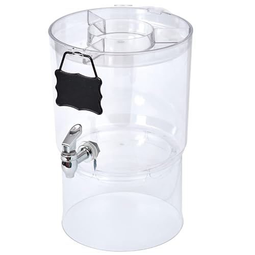 Buddeez Beverage Dispenser With Stand 2 Gallon Tritan Clear Large Plastic Drink Dispensers for Parties Top Lid For Cups & Fruit w Spigot