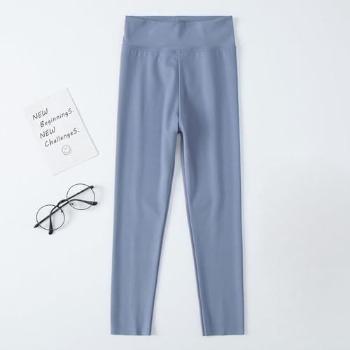 Children's Sports Warm Leggings Tights Winter Yoga Athletic High Rise Yoga Pants Elastic Sporty Funny High Waisted Fleece for Teen Girls Exercise Patterned Cute Tummy Control Workout Lift Blue2