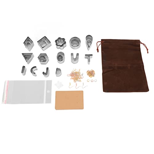 ADMYTHGB Kit para hacer pendientes de arcilla, kit de pendientes de joyería de polímero con 30 cortadores de acero inoxidable en 14 formas, set de manualidades DIY para arcilla, polímero,