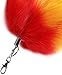Fox Tail Fur Handbag Accessories 5-in-1 Extra Large Faux Fox Tail Keychain Accessories (Red)