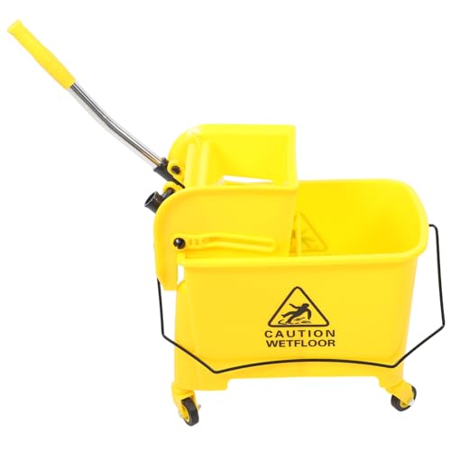 VALICLUD Cubo de Fregona Ruedas y Escurridor Cubo de Limpieza Comercial Color Plástico Duradero Herramienta de Limpieza para Uso Doméstico y Profesional Color Aleatorio Color Aleatorio