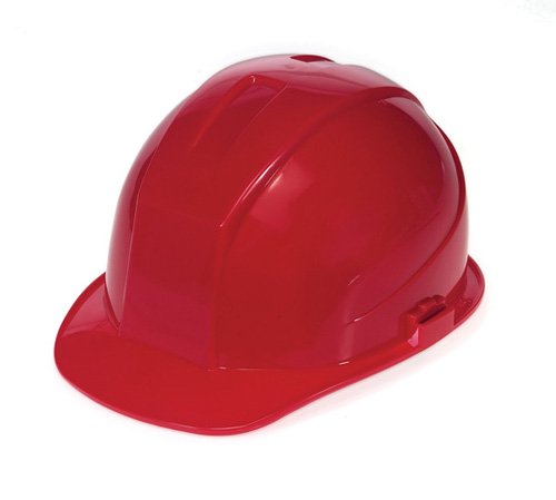 Liberty DuraShell HDPE Cap Style Hard Hat with 4 Point Pinlock Suspension, Red (Case of 6)