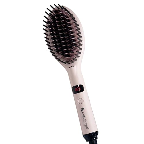 Image of Hector Professional Hair Straightening Brush, The Speed Styler for Smooth Styling with Adjustable Temperature Control, LCD Display