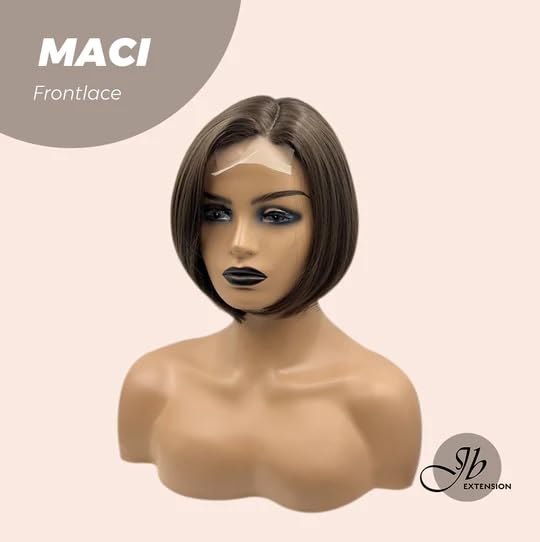 Miniatura 3 de MACI - Peluca de encaje frontal de 10 pulgadas con raya lateral, pelucas cortas de corte Bob marrón para mujer, pelucas sintéticas naturales para