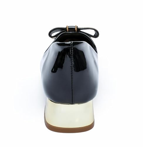 Women's Low Block Chunky Heels Pumps Shoes Pointed Toe Closed Toe Work Pumps Comfortable Slip-on Heels4