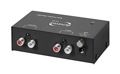 Dynavox TC-20 Phono-Vorverstärker, kompaktes Metall-Gehäuse, für Plattenspieler mit MM-Abtast-Systemen, schwarz