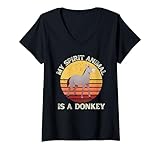 donna vintage my spirit animal is a donkey lover retro asino maglietta con collo a v
