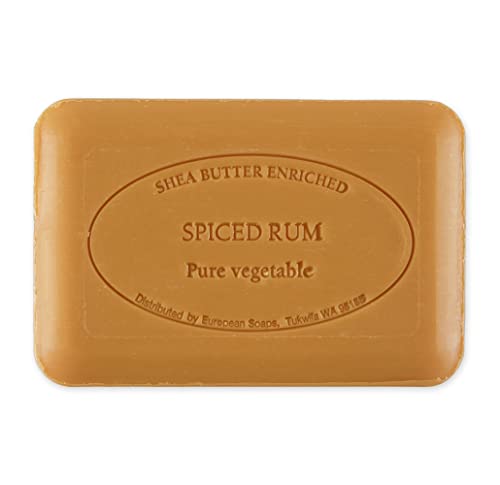 Pre de Provence Artisanal Soap Bar, Enriched with Organic Shea Butter, Natural French Skincare, Quad Milled for Rich Smooth Lather, 8.8 Ounce, Spiced Rum