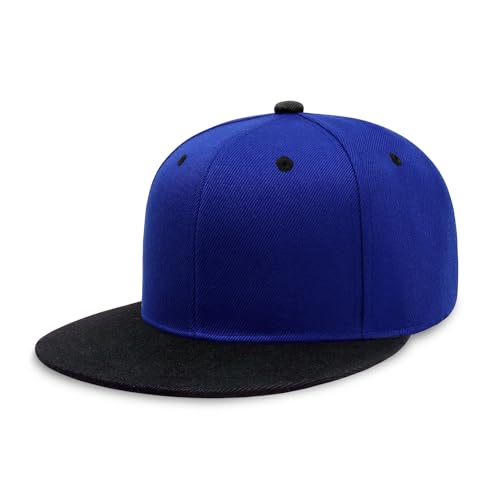 Image of CHOK.LIDS Flat Bill Visor Classic Snapback Hat Blank Adjustable Brim High Top End Trendy Color Style Plain Tone Baseball Cap