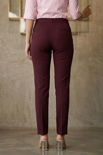 Image of modny Formal Trousers for Women Premium Polycotton, Regular Fit, Straight Pant for Girls | Ideal for Office, College & Professional Wear