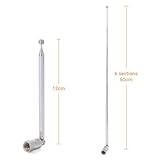 Telescopic FM Antenna with F Connector Type 75 Unbal, Dab Replacement Antenna for Am FM Radio, Stereo Receivers, Bose Wave Radio - Image 4
