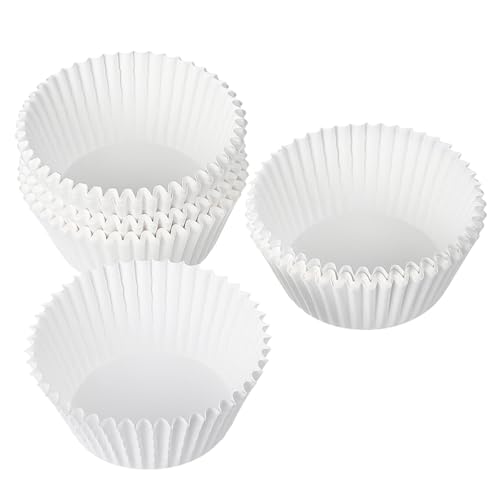 Alipis 100 piezas Unidades Moldes de Papel para Cupcakes Blancos Liners para Repostería Papel para Magdalenas Desechables Aptos para Pastelería Cafeterías y Cocina