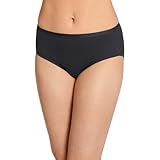 Jockey Ropa interior hipster para mujer, algodón elástico sin preocupaciones, absorción moderada, ropa interior de período para mujer, Negro (black Out), S