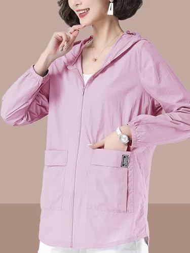 lightweight hooded jacket, Pink, 3X-Large Plus - 4
