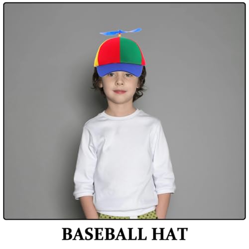 PRETYZOOM Detachable Bamboo Adult Propeller Hat Adorable Summer Baseball Cap with Blue Brim for Child to Adult School Girl Boy3