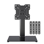 XINLEI Universal TV Stand Base, Table Top TV Stand for 17-55 Inch LCD/LED TVs, Height Adjustable Monitor Mount Stand with Tempered Glass Base Holds up to 40kg VESA 400x400mm, TS102