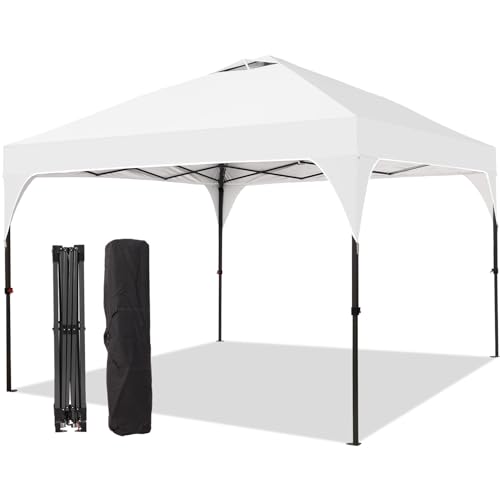 Oneofics Pop Up Canopy, 10x10 FT Instant Outdoor Canopy Tent with Carrying Bag, 3 Adjustable Heights - Portable for Event, Parties, Camping and More Outdoor Activities