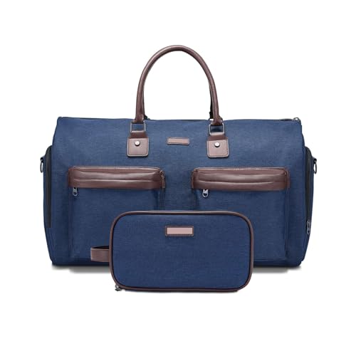 Suit Storage Bag Garment Storage Bag Convertible Duffle Bag Suit Duffle Bag for Travel, Business(Blue)