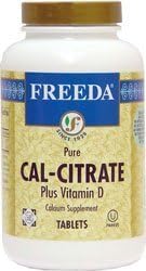 Freeda Kosher Calcium Citrate Plus D - 100 Tablets by Freeda