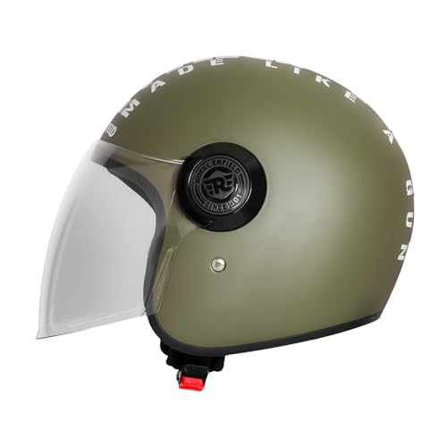 Image of Royal Enfield Copter of Solid ID ABS MT BG XL62 Helmet | Certification: ISI & DOT | Type: Open Face | Material: ABS