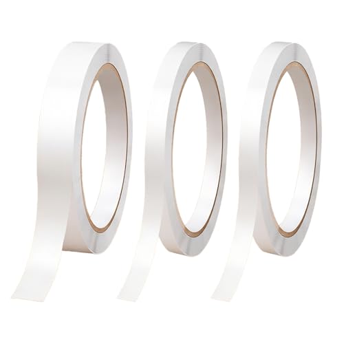 RENKE 3 Rolls Double Sided Adhesive Clear Sticky Tape White Arts And Craft Household Office 8m*8mm*2+8m*15mm*1
