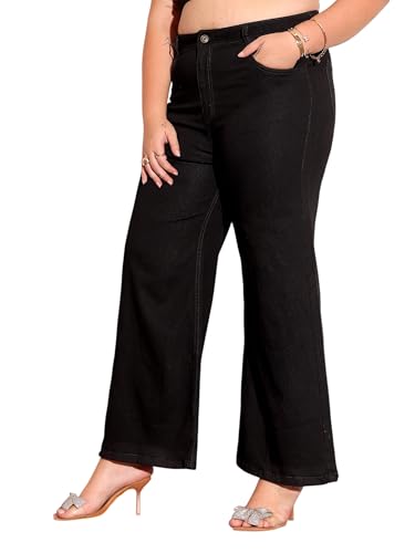 Image of Miss Chase A+ Women's Wide-Leg High Rise Regular-Length Stretchable Denim Jeans