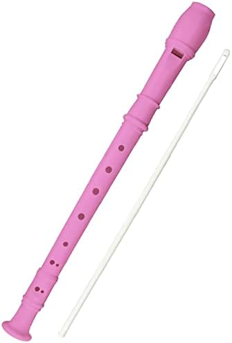 Soprano Recorder 8 Hole Classic German Style Descant Flute Musical Instruments + Cleaning Rod for Beginners Kids School Graduation Gift (pink)