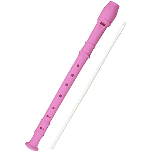 Soprano Recorder 8 Hole Classic German Style Descant Flute Musical Instruments + Cleaning Rod For Beginners Kids School Graduation Gift (Pink) #TOP1