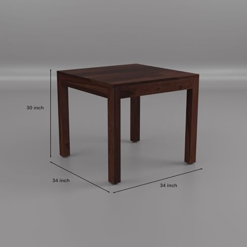 Image of Solid Wood Cane 4 Seater Dining Table Set | Four Seater Dining Table with 3 Cushions Chairs & 1 Bench for Dining Room | 4 Seater Dining Set for Hotel Restaurant | Sheesham, A-Walnut