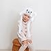 Bubblepompom Seal Hat with Ears Moving Jumping Pop Up Beating Hat Plush Holiday Cosplay Dress Up Funny Party Gift for Kids Girls, White, 22''