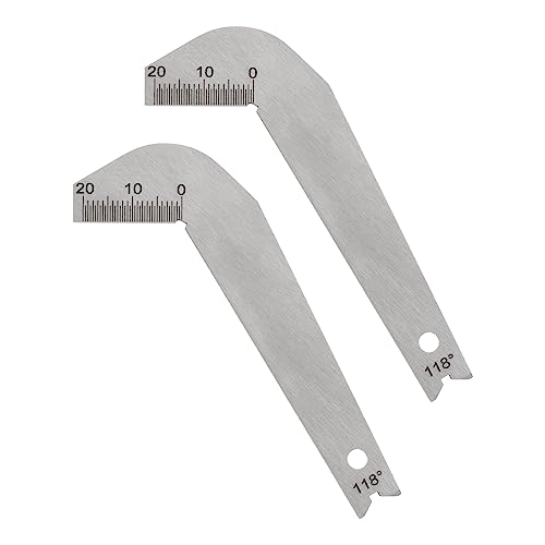 QUARKZMAN 2Uds Taladro Barrena Ángulo Calibres 118 Grado Taladro Afilado Calibre Acero Inoxidable Acero ÁnguloMedición Calibre