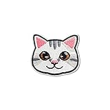 Hinihao 1 pc White Cat Animal Sticker Stick on/Iron on/Sew on Patch Applique for Clothes,Backpack,Phonecases,Helmat,DIY Accessories