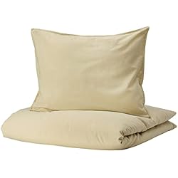 Funda Nordica Beige Ikea IKEA ÄNGSLILJA - Funda nórdica y funda de almohada, 150 x 200/50 x 60 cm, color beige claro y verde
