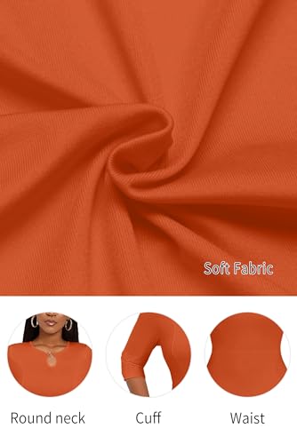 Image of FANDEE Women's Maxi Dress Casual Boho Plain Long Dresses 3 /4 Sleeve with Pockets