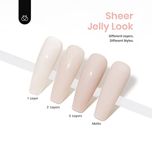 Image of Beetles Gel Nail Polish 6 Colors, Pink Champagne Glitter Gel Nail Kit