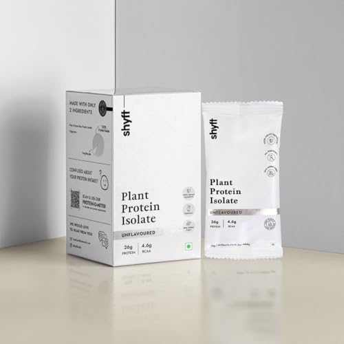 Image of Shyft Plant Protein Isolate Travel Pack | Unflavoured (33g x 7 Sachets, Total 231g) | Pea & Rice Protein | 24g Protein | 4.2g BCAA | Easy to Digest | 5 Clean Ingredients | No Chemicals