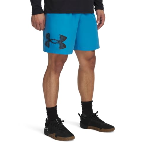 [A_[A[}[] UA TECH WOVEN GRAPHIC SHORTS Ether Blue Black XXL