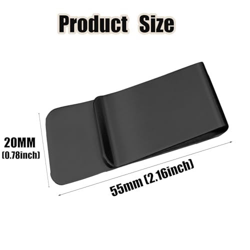 2 pack Stainless Steel Money Clip Slim Handiness Cash Metal Credit Card Holder Minimalist Front Pocket Wallet Men's Gift(black)3
