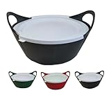 netproshop Vielseitige Flexischale 10 Liter mit Griffen mit Deckel - robust und flexibel für Stall, Haushalt usw., Farbe:Anthrazit