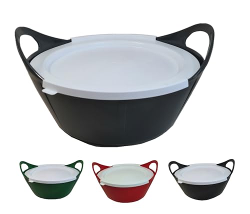 netproshop Vielseitige Flexischale 10 Liter mit Griffen mit Deckel - robust und flexibel für Stall, Haushalt usw., Farbe:Anthrazit