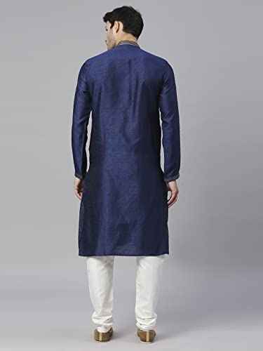 Image of Rajubhai Hargovindas Men's Jacquard Work Kurta Set